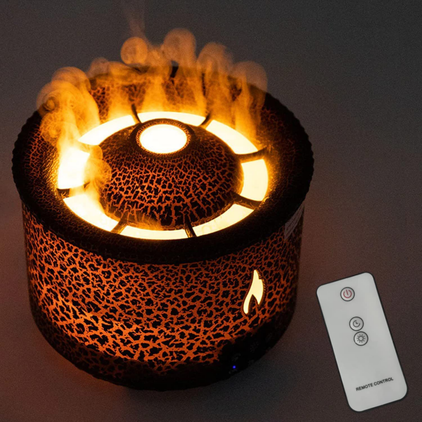 Diffuseur d’Huiles Essentielles Volcan & Flamme – Humidificateur Ultrasonique 360ml Maison Jadeïs