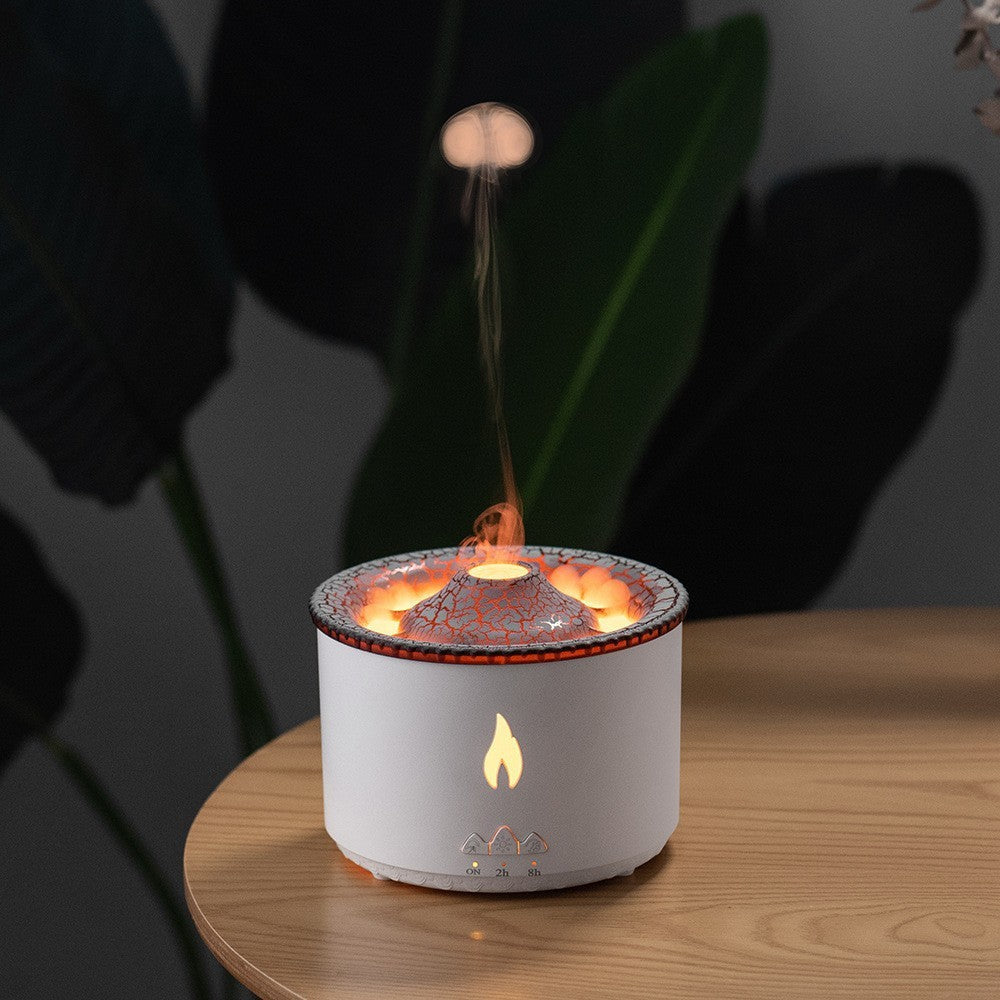 Nouveau creuseur d'humidificateur d'huile essentielle à ultrasons créatifs Volcano Aromatherapy Machine pulvérisateur de jellyfish Air Flame Humidifier Diffuseur Maison Jadeïs