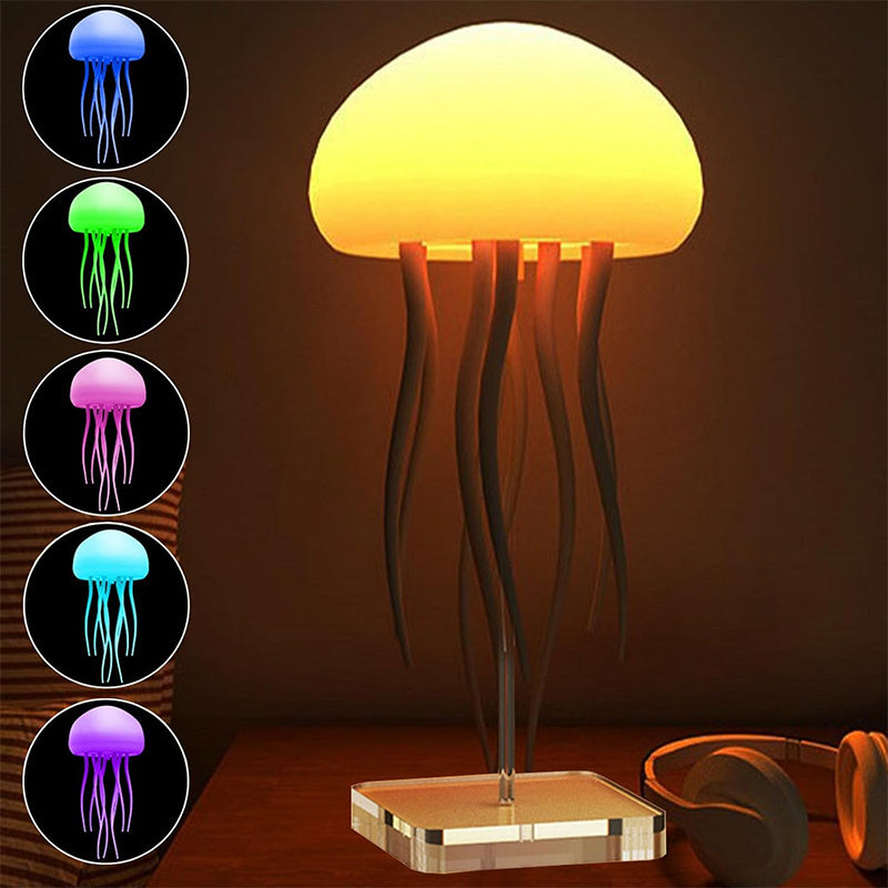 Lampe d'infusion de méduses LED Lumière de nuit de méduses Portable Lampe de méduse Décorations de Marierie Smart Lampe de table pour Bureau de chevet Maison Jadeïs