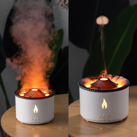 Diffuseur d’Huiles Essentielles Volcan & Flamme – Humidificateur Ultrasonique 360ml Maison Jadeïs