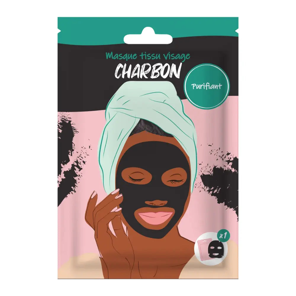 Masque visage charbon en tissu - Purifiant  