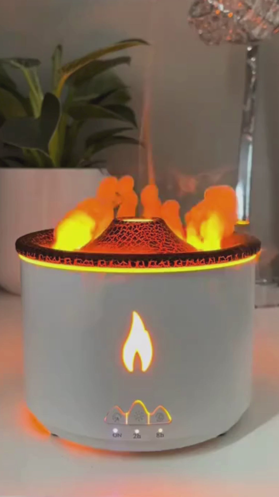 Diffuseur d’Huiles Essentielles Volcan & Flamme – Humidificateur